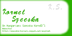 kornel szecska business card